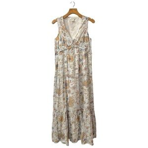 Rachel Zoe Sleeveless Floral Tiered Empire Waist Maxi Dress Size S